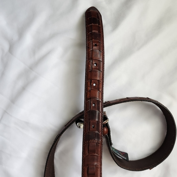 GREG NORMAN Brown Oil Tanned Cowhide Belt - Picture 8 of 11